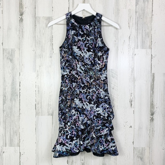 Aidan Mattox Sequin A-Line Mini Halter Dress - Picture 2 of 14